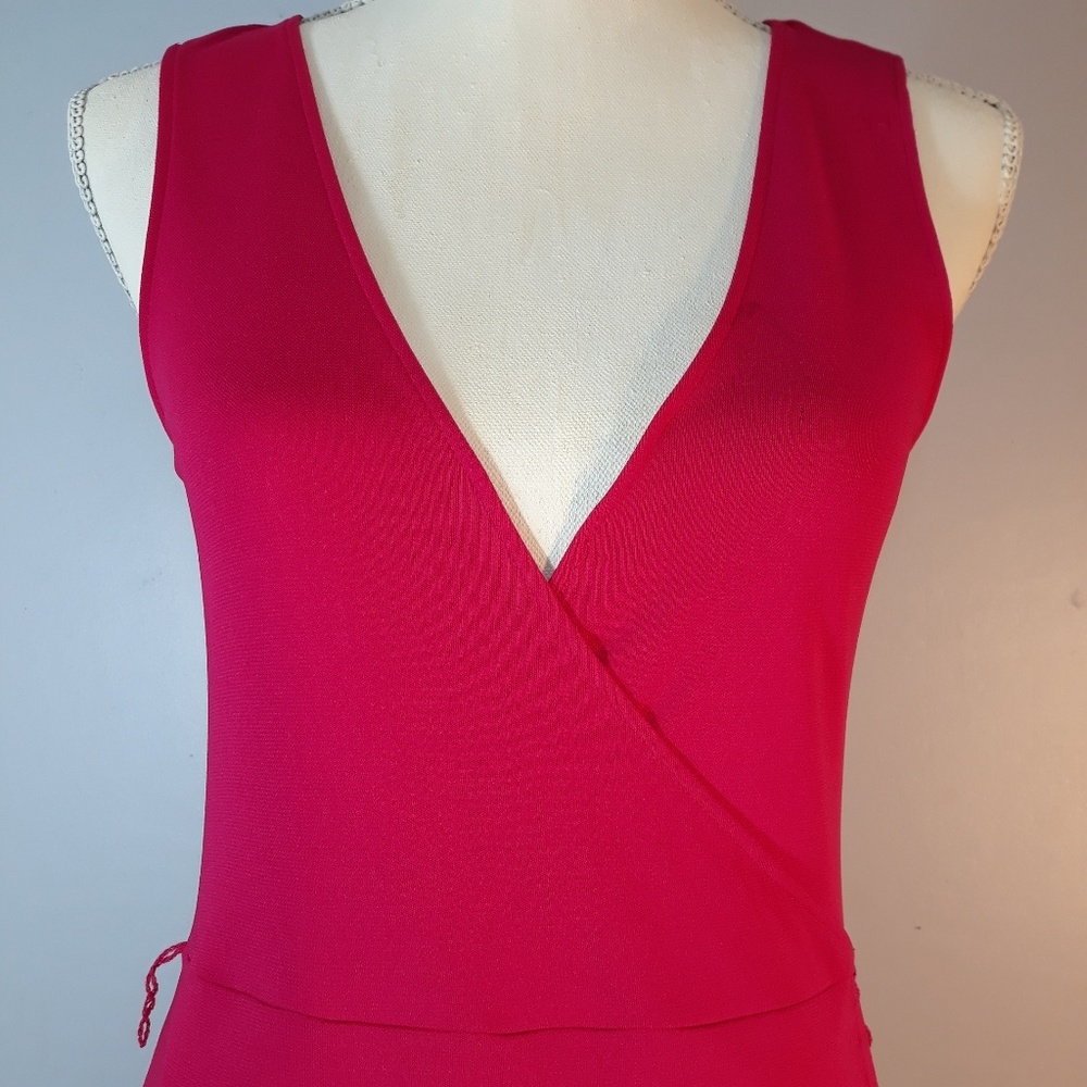 BANANA REPUBLIC PINK SLVLESS FAUX WRAP DRESS-SZ S - Picture 4 of 7